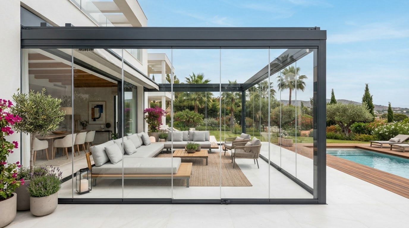 Cerramiento de terraza con aluminio y cristal para aprovechar el espacio exterior